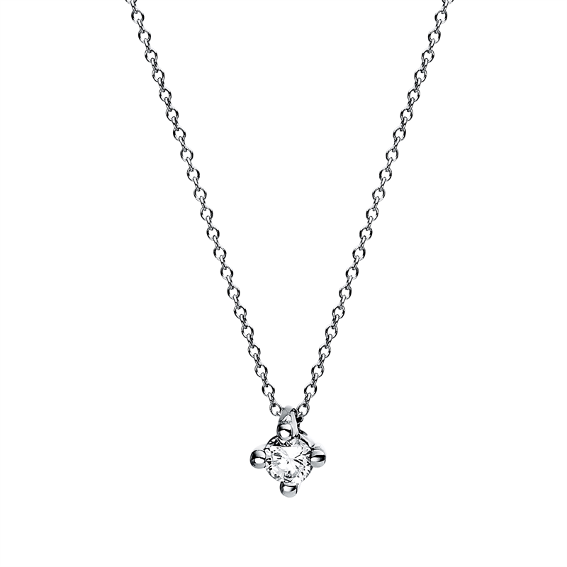 Collier 18 kt WG, 1 Brill. 0,05 ct, TW-si