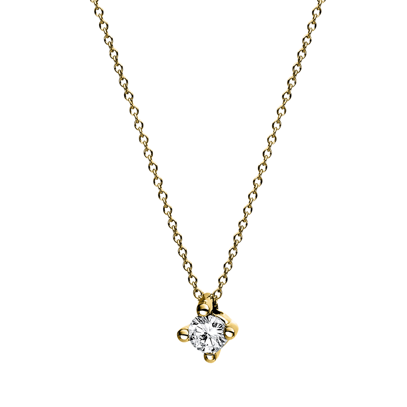 Collier 18 kt GG, Leerfassung für 1x Brill. 0,10 ct 2,9 mm