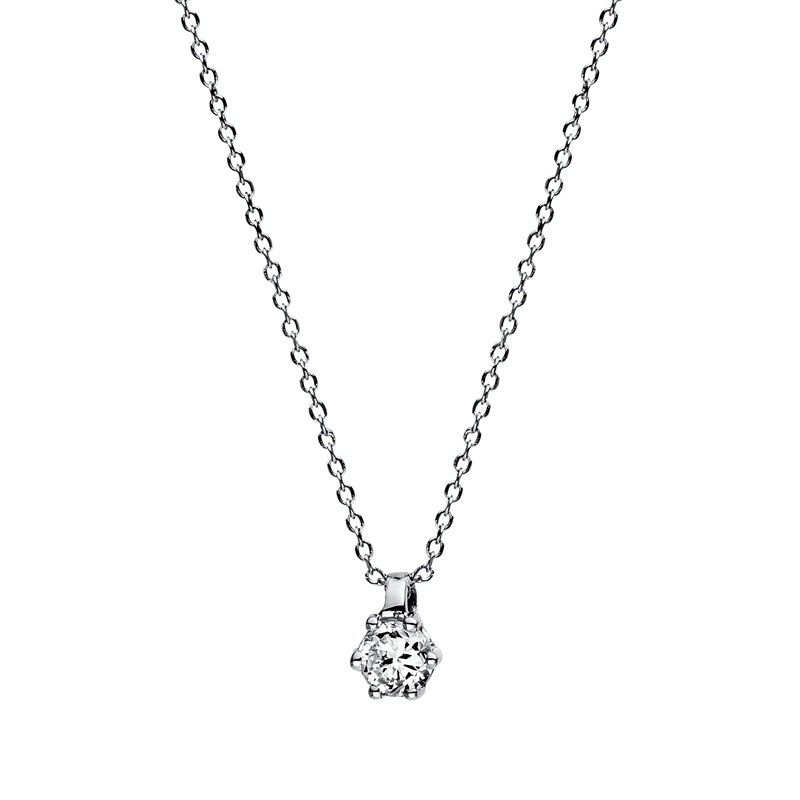 Collier 18 kt WG, 1 Brill. 0,10 ct, TW-si