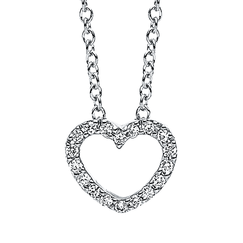 Collier 14 kt WG, 18 Brill. 0,04 ct, TW-si
