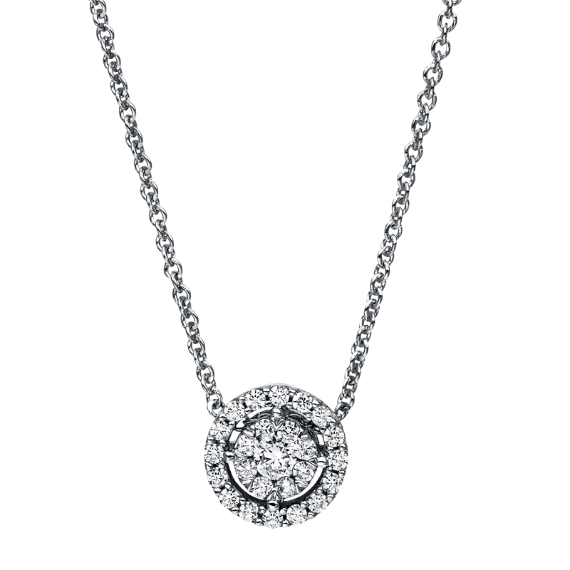 Collier 14 kt WG, 9 Brill. 0,16 ct, TW-si, 16 Brill. 0,14 ct, TW-si