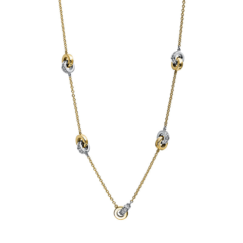 Collier 18 kt GG+WG, 55 Brill. 0,23 ct, W-si