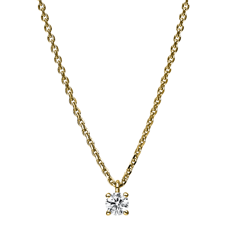 Collier 18 kt GG, 1 Brill. 0,15 ct, TW-si