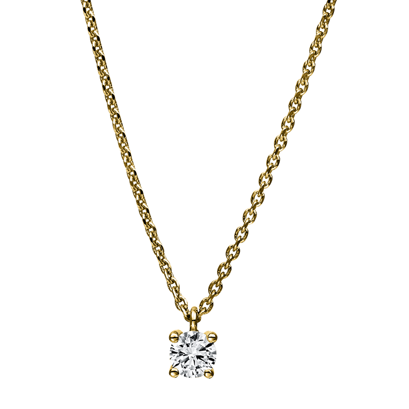 Collier 18 kt GG, 1 Brill. 0,20 ct, TW-si