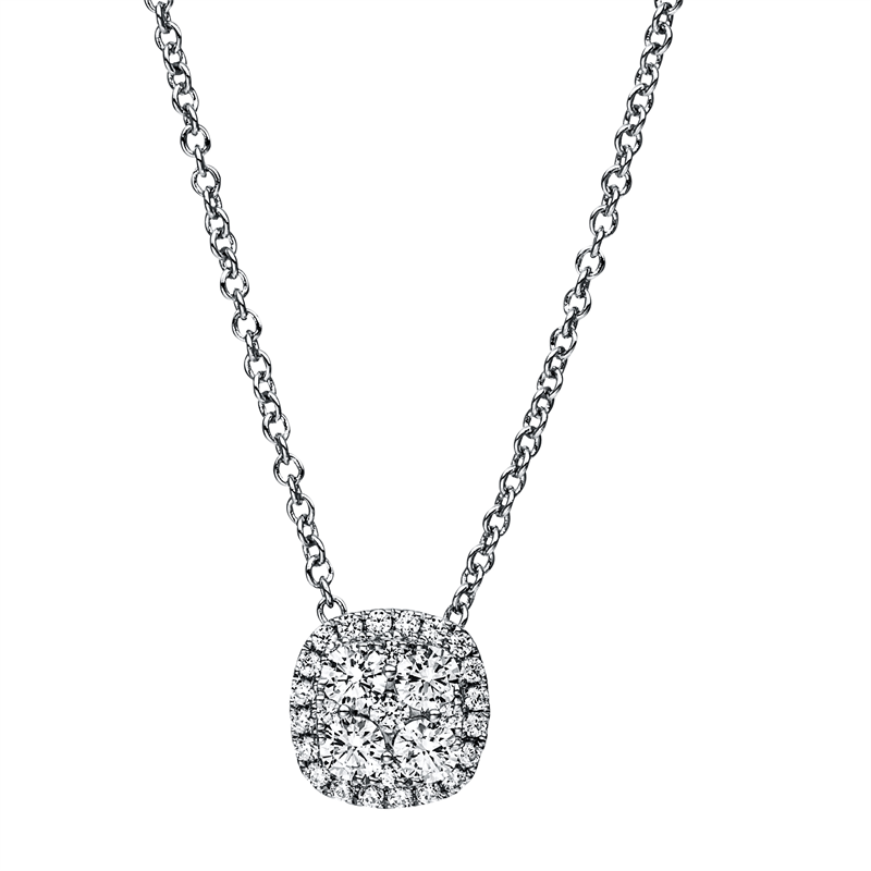 Collier 14 kt WG, mit ZÖ 40 cm, 29 Brill. 0,38 ct, TW-si