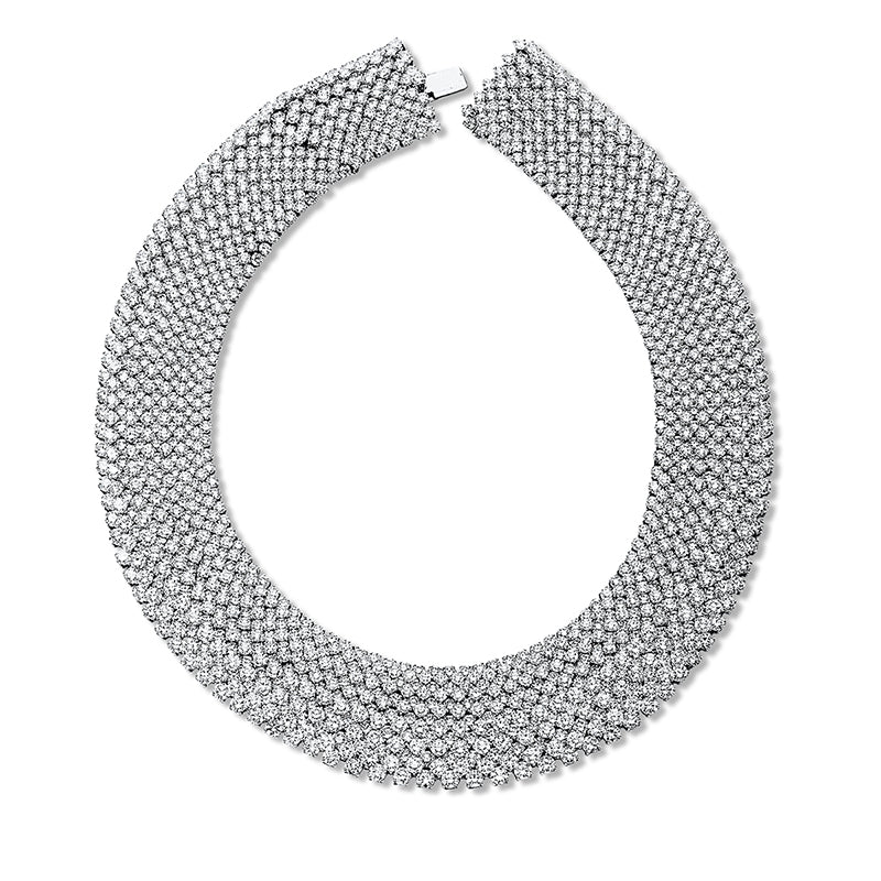 Collier 18 kt WG, Verlängerung, 330 Brill. 57,02 ct, 78 Brill. 15,45 ct, 970 Brill. 95,24 ct, TW-vsi