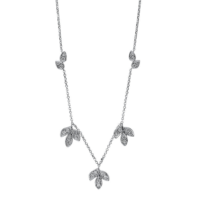 Collier 18 kt WG, mit ZÖ 40,6, 43,1 cm, 26 Brill. 0,34 ct, TW-si