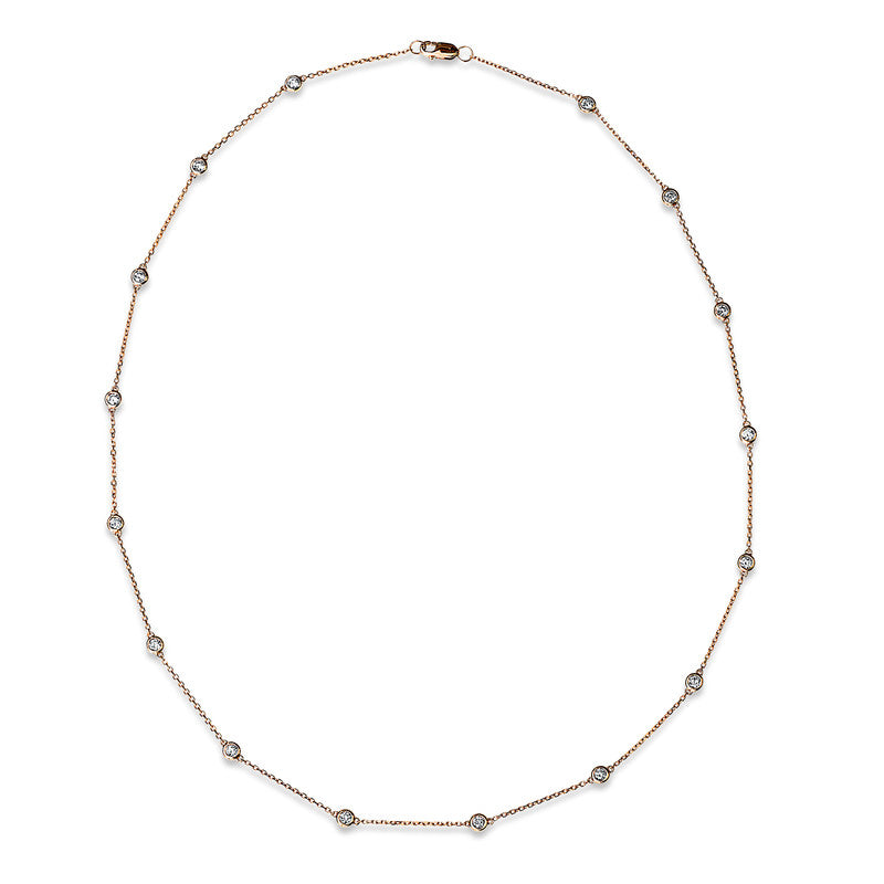 Collier 18 kt RG, 16 Brill. 0,77 ct, TW-si