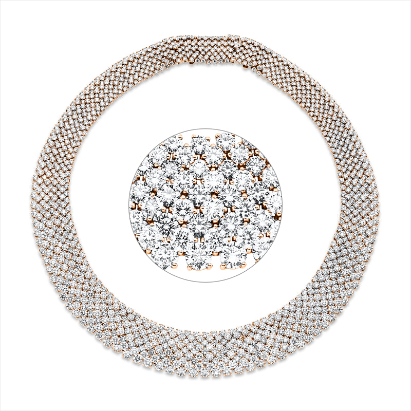 Collier 18 kt RG, 1098 Brill. 71,65 ct, TW-vsi