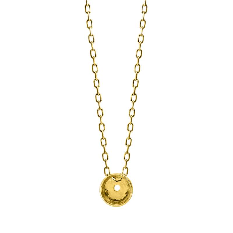 Collier 18 kt GG, Leerfassung für 1x Brill. 0,40 ct