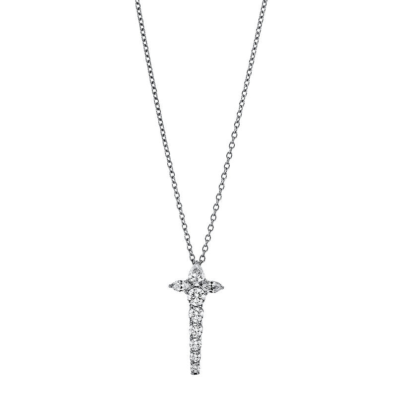Collier 18 kt WG, 9 Fant-Schl. 0,79 ct, TW-vsi/si