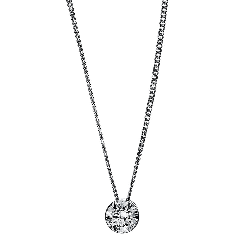 Collier 14 kt WG, 1 Brill. 0,40 ct, F-si