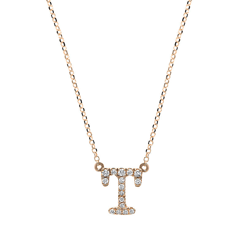Collier 18 kt RG, mit ZÖ 40,5 cm + 38,0 cm, 16 Brill. 0,08 ct, TW-si