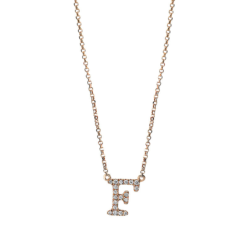 Collier 18 kt RG, mit ZÖ 40,5 cm + 38,0 cm, 19 Brill. 0,08 ct, TW-si