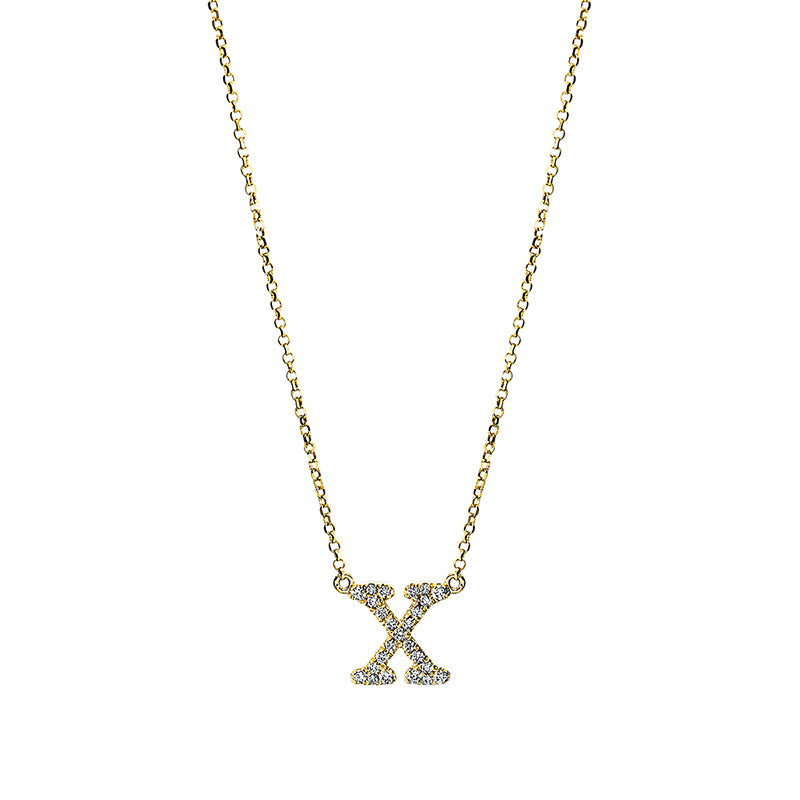 Collier 18 kt GG, mit ZÖ 40,5 cm + 38,0 cm, 25 Brill. 0,11 ct, TW-si