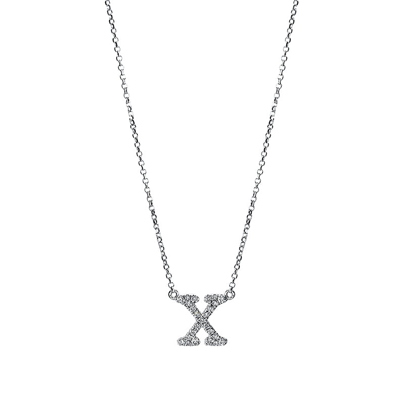 Collier 18 kt WG, mit ZÖ 40,5 cm + 38,0 cm, 25 Brill. 0,11 ct, TW-si