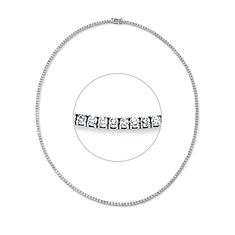 Collier 18 kt WG, 203 Brill. 6,00 ct, TW-si