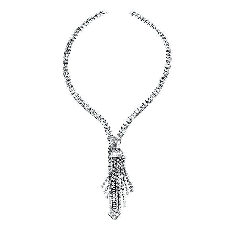 Collier 18 kt WG, 594 Brill. 9,01 ct, TW-vsi