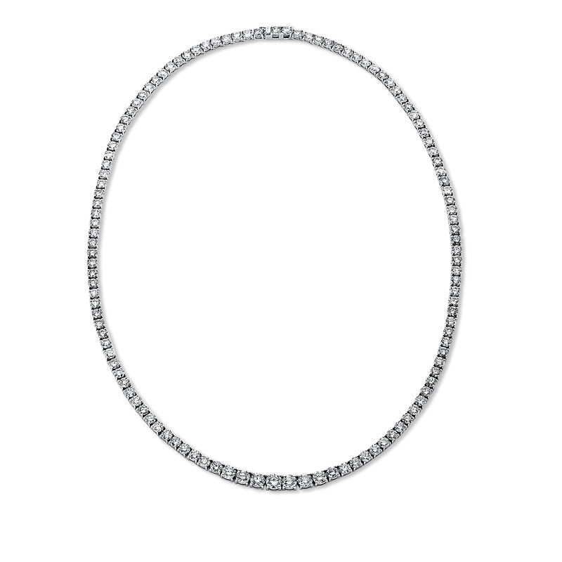 Collier 18 kt WG, 5 Brill. 1,94 ct, TW-si, 113 Brill. 21,39 ct, TW-si