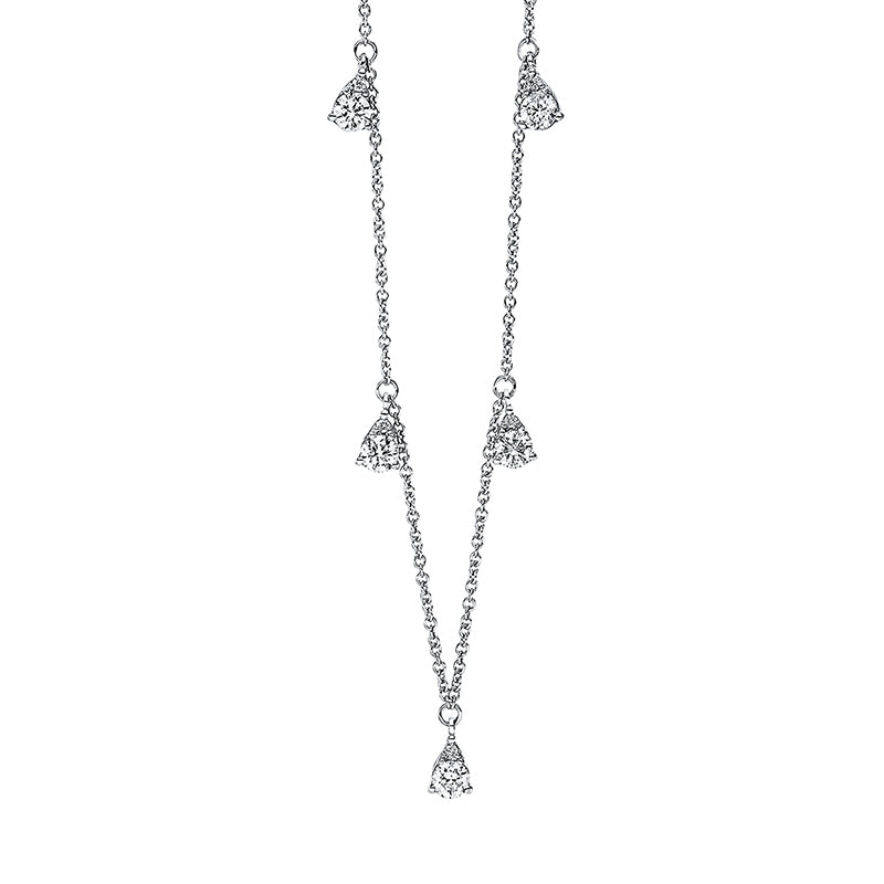 Collier 18 kt WG, 5 Brill. 0,03 ct, TW-si, 5 Brill. 0,49 ct, TW-si