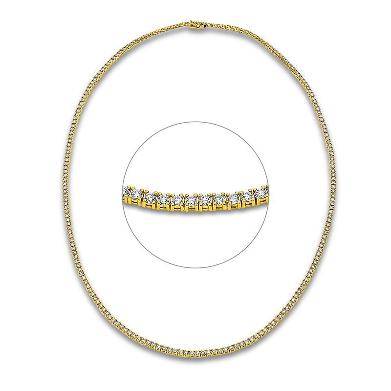 Collier 18 kt GG, 211 Brill. 9,40 ct, TW-si