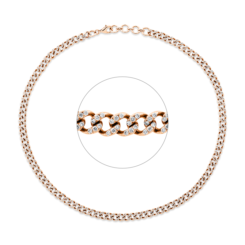 Collier 18 kt RG, 582 Brill. 4,03 ct, TW-si