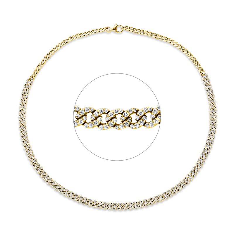 Collier 18 kt GG, 584 Brill. 3,54 ct, TW-si