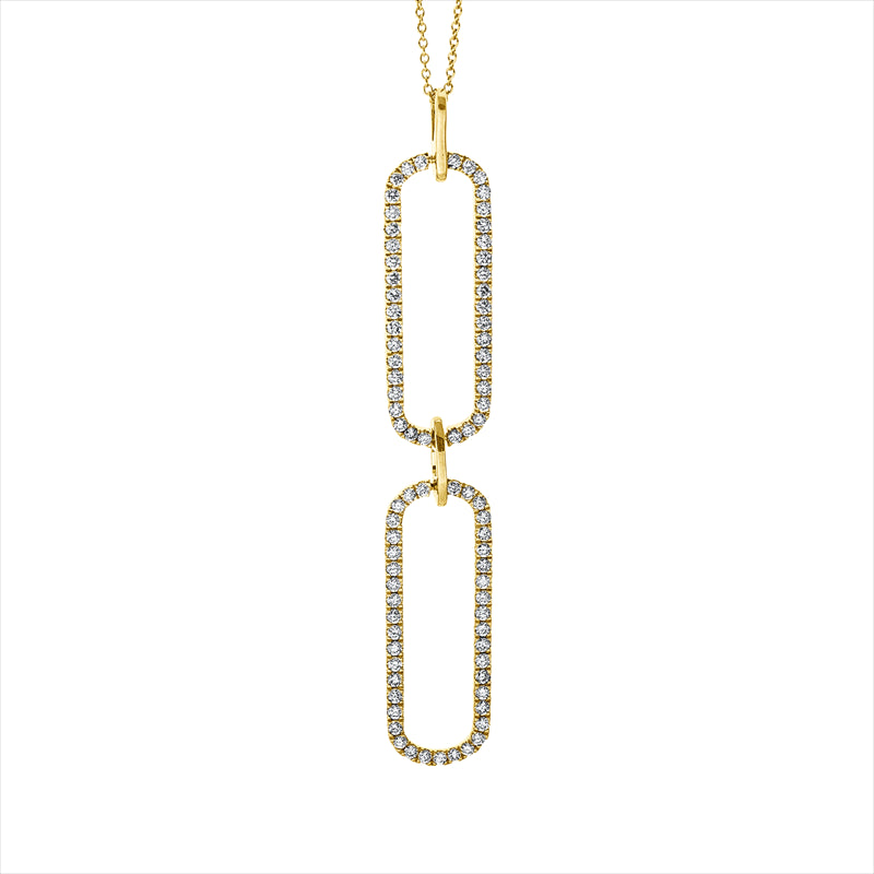 Collier 18 kt GG, mit Öse, 81 Brill. 0,99 ct, TW-si