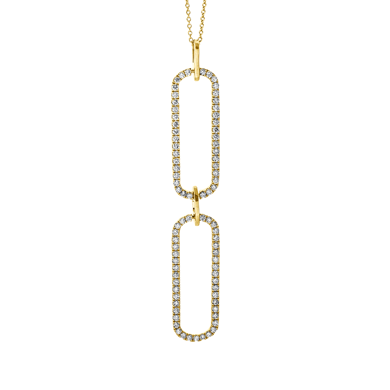 Collier 18 kt GG, mit Öse, 81 Brill. 0,99 ct, TW-si