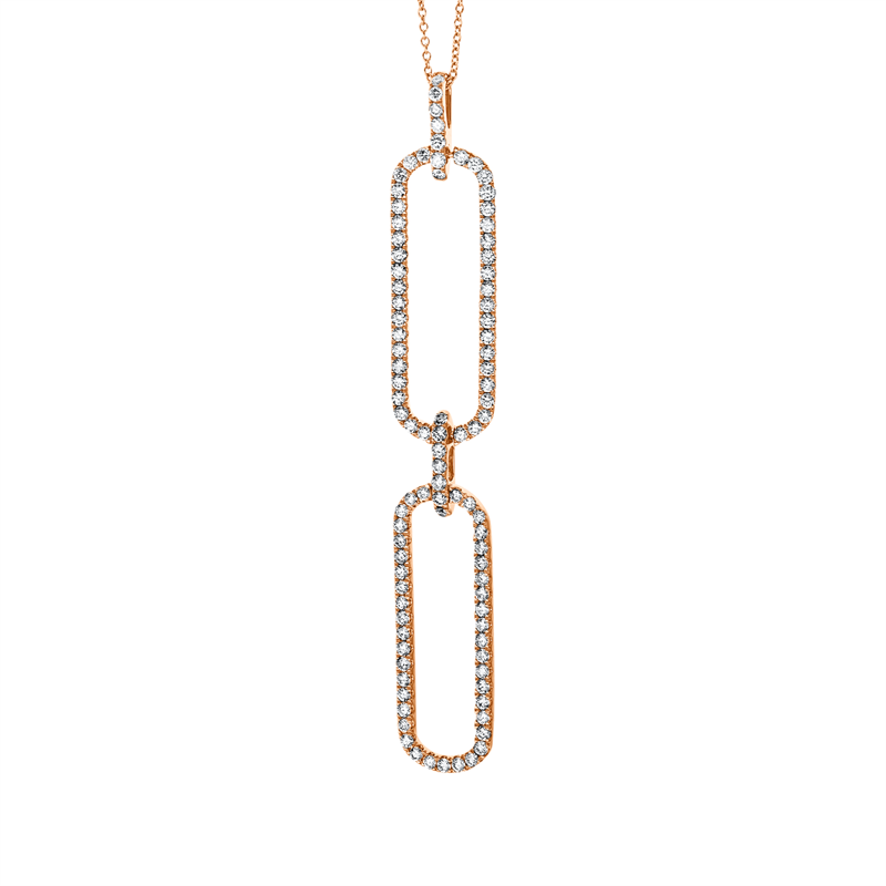 Collier 18 kt RG, mit Öse, 95 Brill. 1,49 ct, TW-si