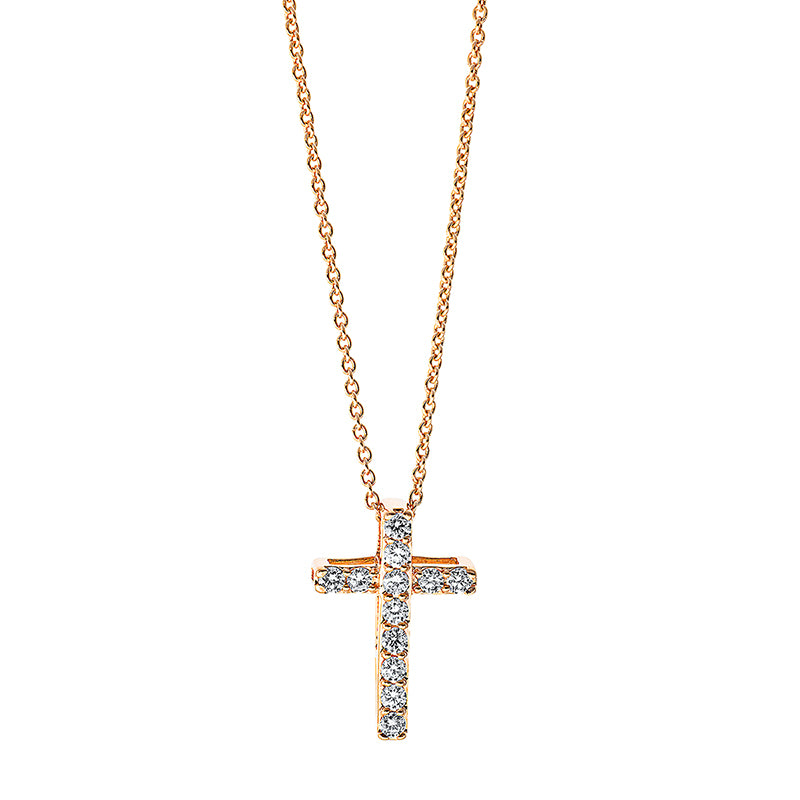 Collier 18 kt RG, 12 Brill. 0,22 ct, TW-si
