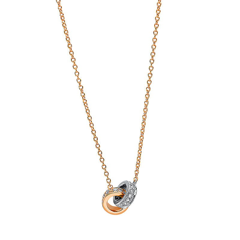 Collier 18 kt RG+WG, 30 Brill. 0,13 ct, TW-si