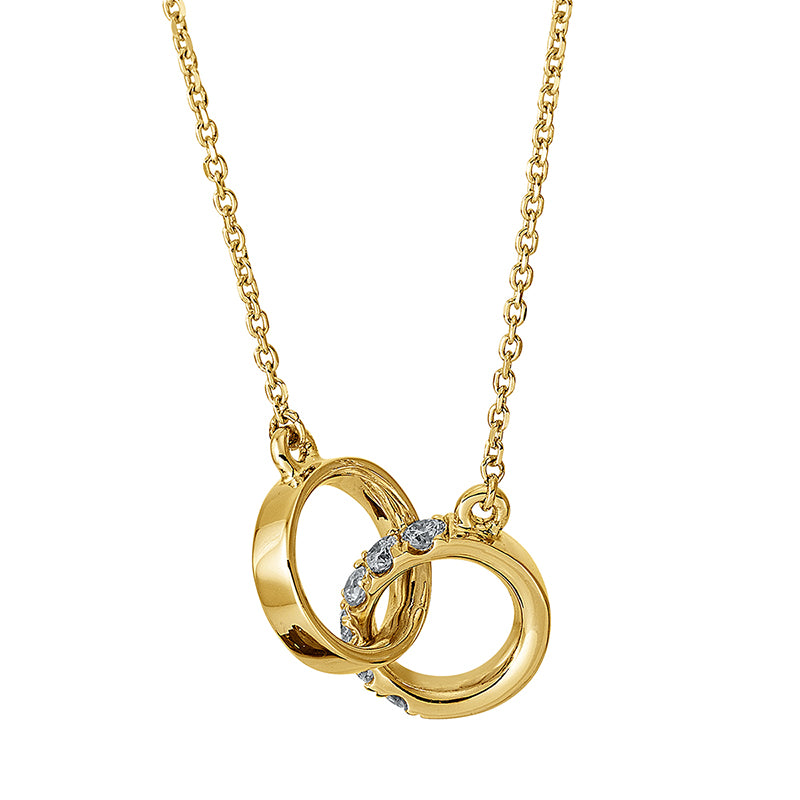 Collier 18 kt GG, 6 Brill. 0,13 ct, W-si