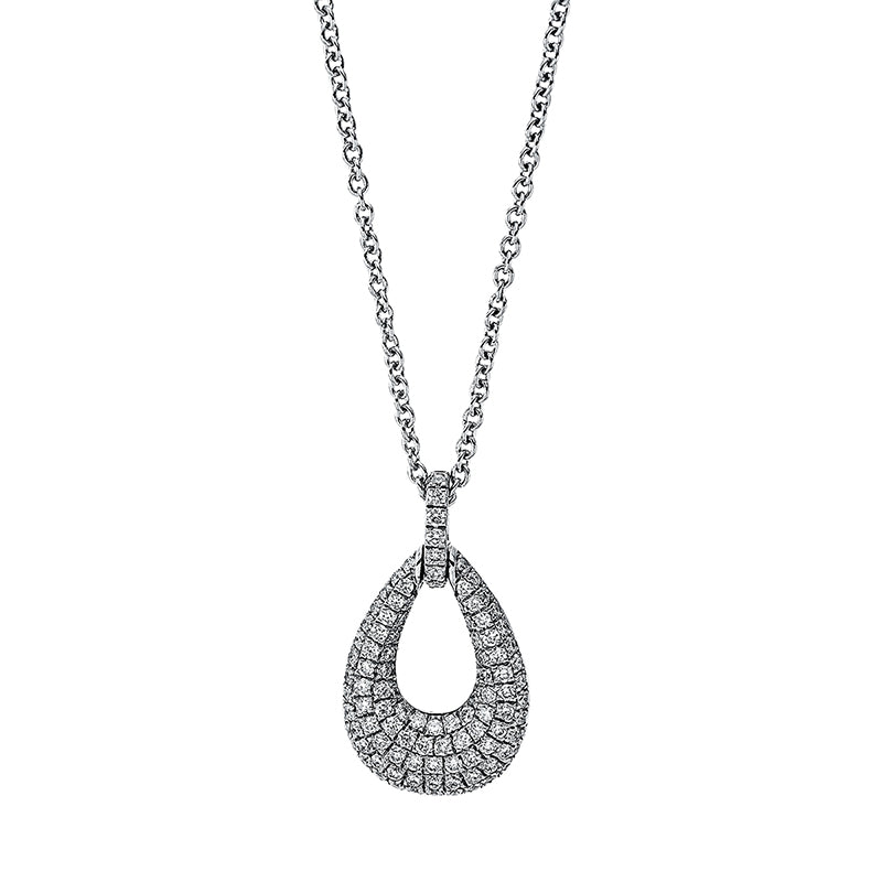 Collier 18 kt WG, mit ZÖ 40 cm + 42.5 cm, 101 Brill. 0,38 ct, TW-si
