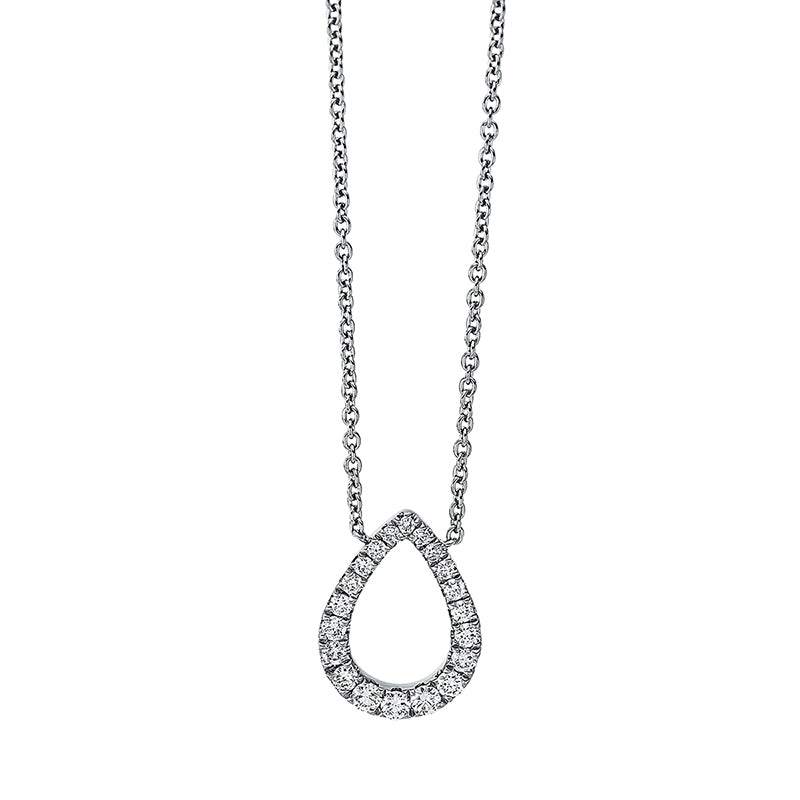 Collier 18 kt WG, mit ZÖ 40 cm + 42.5 cm, 3 Brill. 0,07 ct, TW-si, 17 Brill. 0,22 ct, TW-si