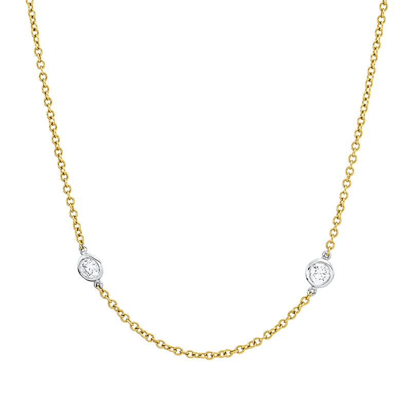 Collier 18 kt GG+WG, 16 Brill. 1,57 ct, TW-si