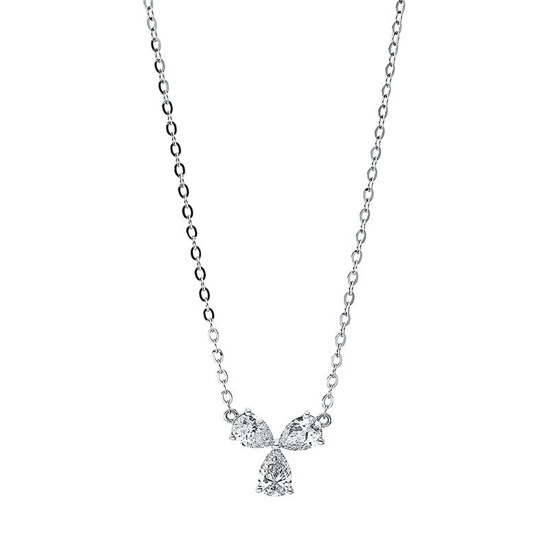 Collier 18 kt WG, 3 Tropfen 1,01 ct, TW-vsi