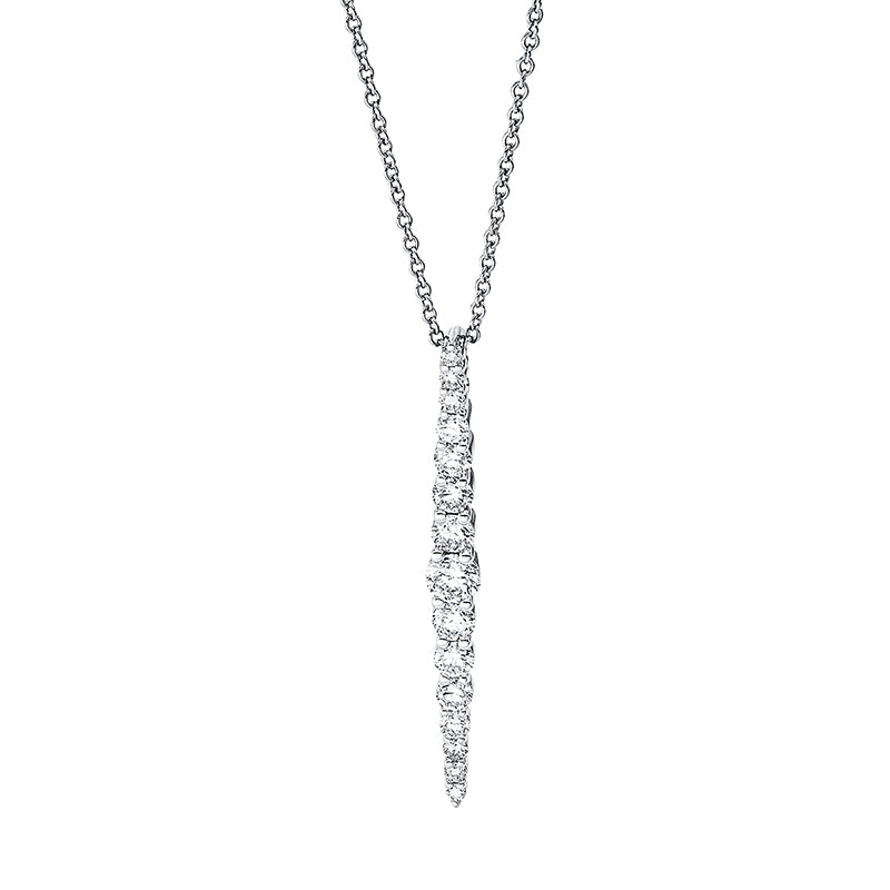 Collier 18 kt WG, mit ZÖ 40 cm, 15 Brill. 0,67 ct, TW-si
