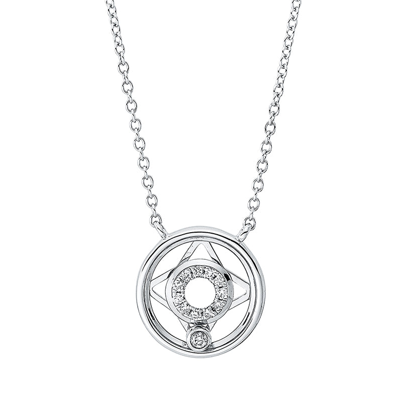 Collier 18 kt WG, 1 Brill. 0,02 ct, TW-si, 11 Brill. 0,06 ct, TW-si