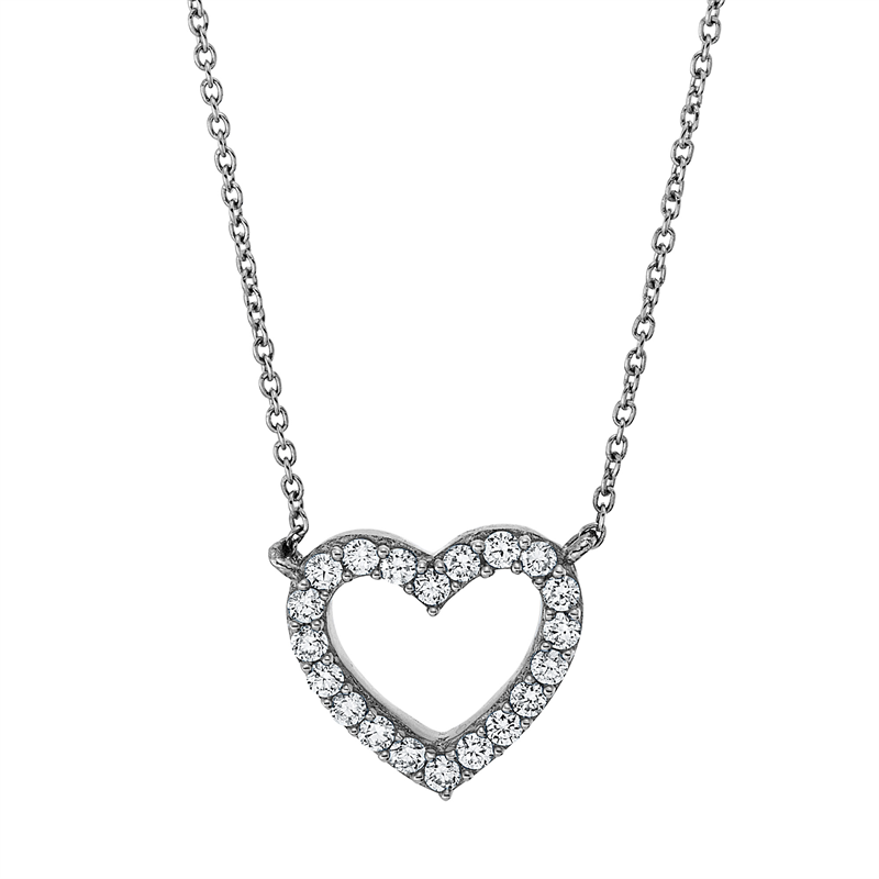 Collier 18 kt WG, mit ZÖ 40 cm, 20 Brill. 0,16 ct, TW-si