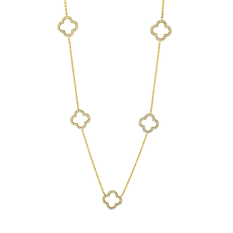 Collier 18 kt GG, mit ZÖ 42 cm, 140 Brill. 0,41 ct, TW-si