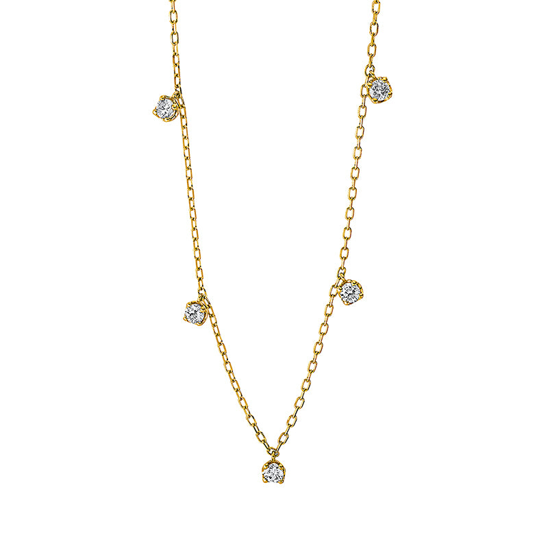 Collier 18 kt GG, 5 Brill. 0,36 ct, TW-si