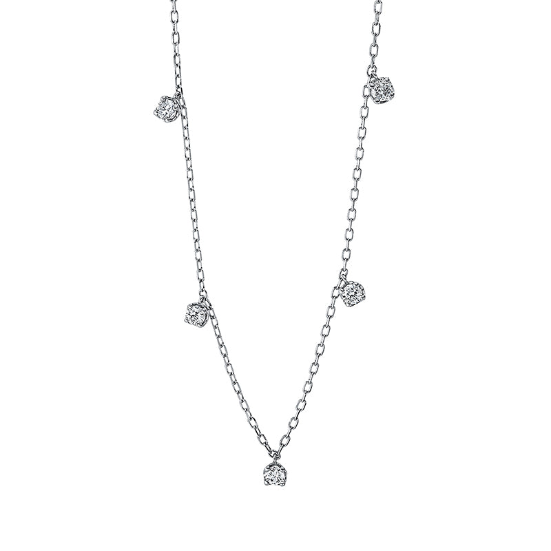 Collier 18 kt WG, 5 Brill. 0,36 ct, TW-si