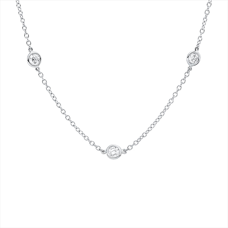 Collier 18 kt WG, 9 Brill. 0,90 ct, TW-si