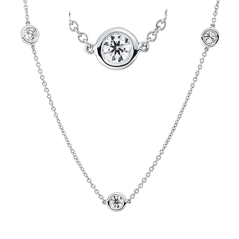 Collier 18 kt WG, 10 Brill. 1,85 ct, TW-vsi/si