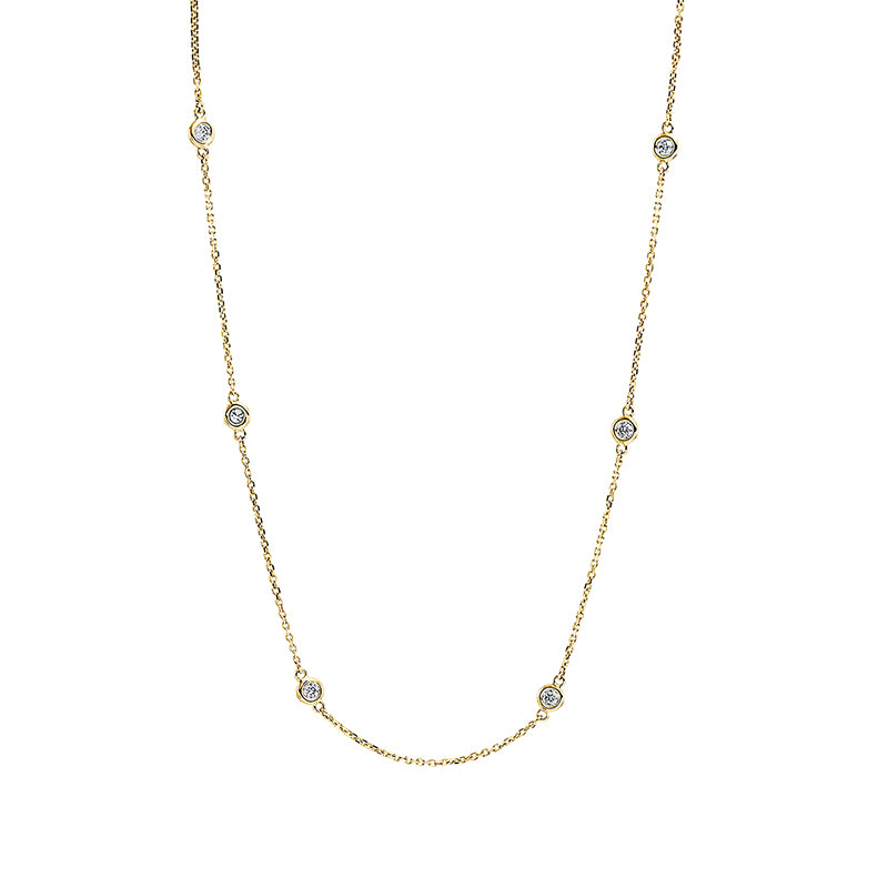 Collier 18 kt GG, 13 Brill. 0,29 ct, TW-si