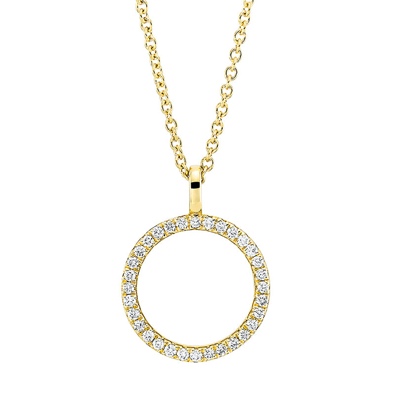 Collier 18 kt GG, mit ZÖ 42 cm, 32 Brill. 0,16 ct, TW-si