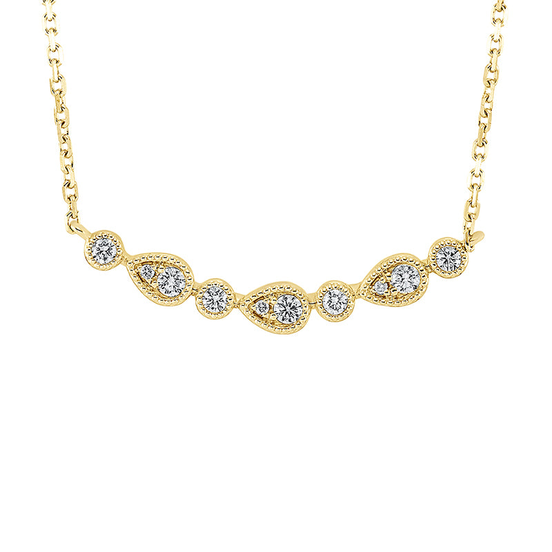 Collier 18 kt GG, mit ZÖ 40 cm + 43 cm, 4 Brill. 0,09 ct, TW-si, 3 Brill. 0,13 ct, TW-si, 3 Brill. 0,02 ct, TW-si