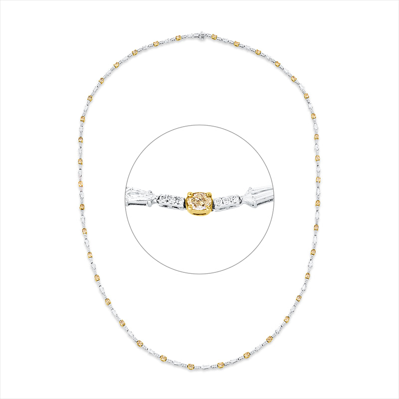 Collier18kt WG+GG,38 Ov 6,25ct,ge-vsi/si,39 Ft-Schl. 3,72 ct,D/TW-vvs/vs/si,233 Br.2,13 ct,TW-vsi/si