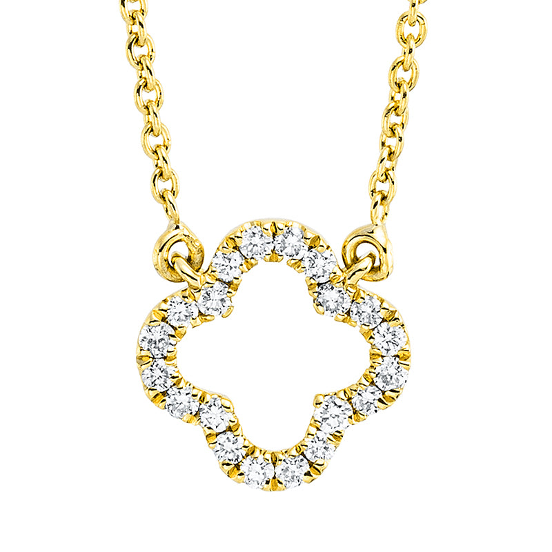 Collier 18 kt GG, mit ZÖ 40 cm + 43 cm, 20 Brill. 0,06 ct, TW-si